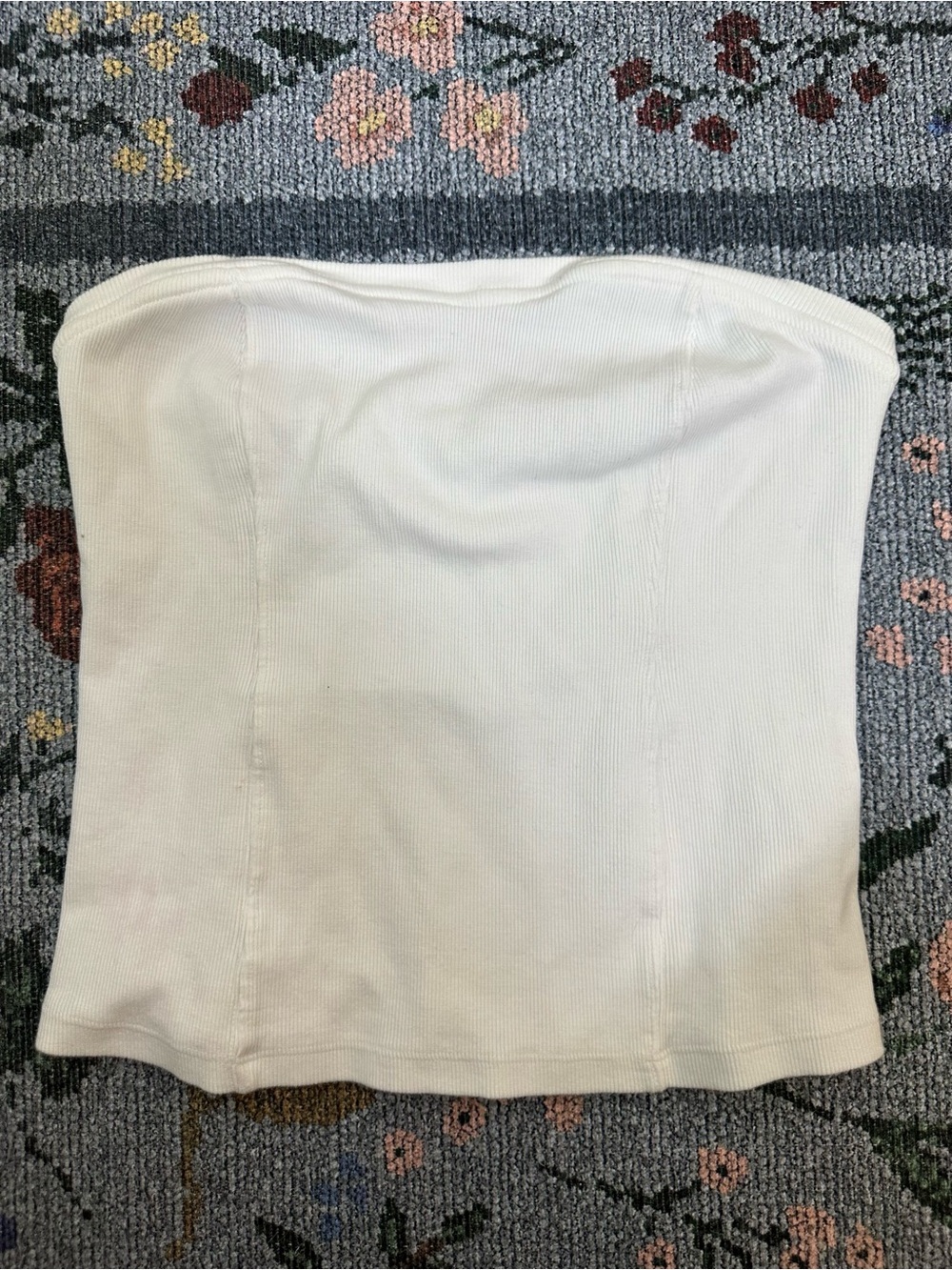 Anthropologie White Rib-Knit Classic Tube Top - Size M